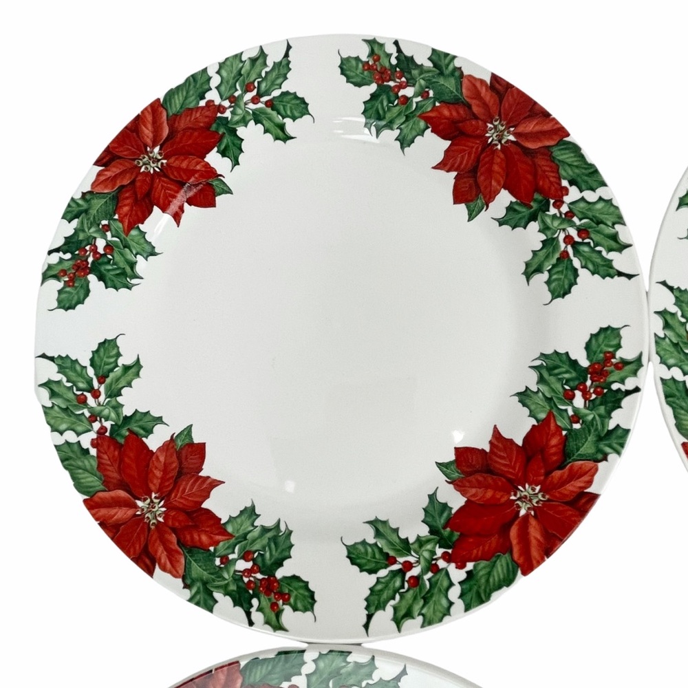Hallmark Red Poinsettia Holiday 10.5 Dinner Plate - Picture 5 of 8